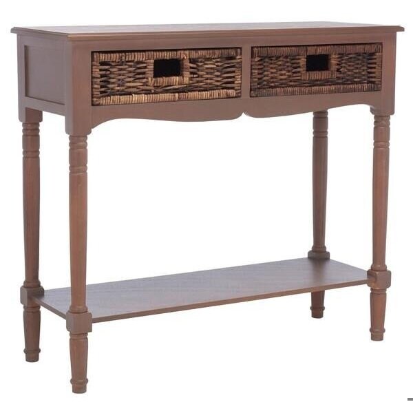 Safavieh 31.9 x 35.8 x 13 in. Corbin 2 Drawer Console, Washed Nat Pine - AMH5716B