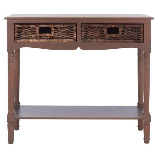 Safavieh 31.9 x 35.8 x 13 in. Corbin 2 Drawer Console, Washed Nat Pine - AMH5716B
