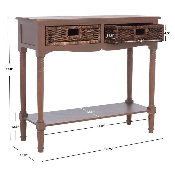 Safavieh 31.9 x 35.8 x 13 in. Corbin 2 Drawer Console, Washed Nat Pine - AMH5716B