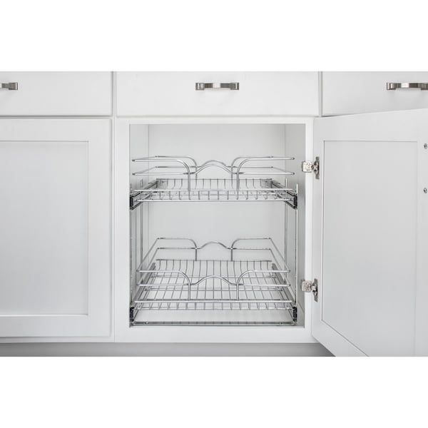 Rev-A-Shelf Steel, Silver, 20.75 in W, 19 in H, 22 in D, 22 in L, Silver - 5WB2-2122CR-1