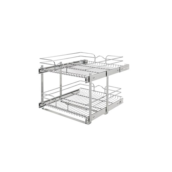 Rev-A-Shelf Steel, Silver, 20.75 in W, 19 in H, 22 in D, 22 in L, Silver - 5WB2-2122CR-1