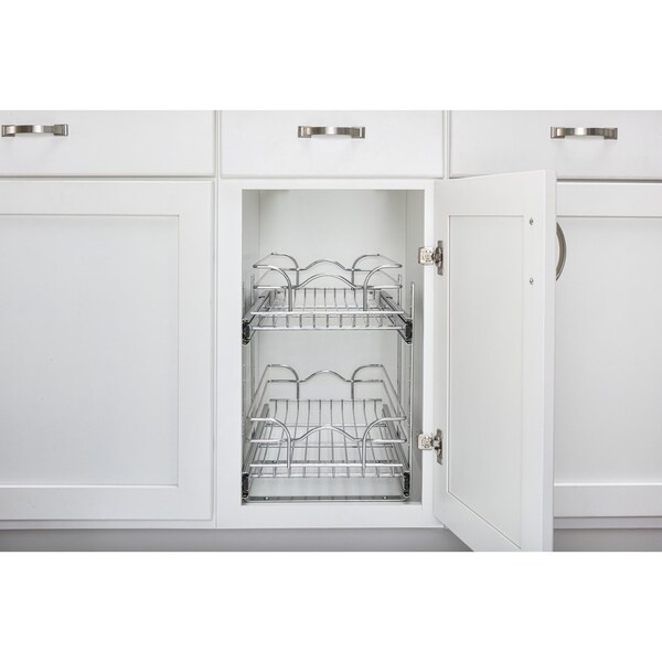 Rev-A-Shelf Steel, Silver, 14.75 in W, 19 in H, 22 in D, 22 in L, Silver - 5WB2-1522CR-1