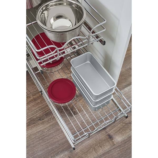 Rev-A-Shelf Steel, Silver, 14.75 in W, 19 in H, 22 in D, 22 in L, Silver - 5WB2-1522CR-1