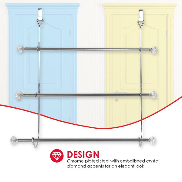 Home Basics Metal, Chrome, 5 in W, 21 in H, 21.4 in L - ZOR96212
