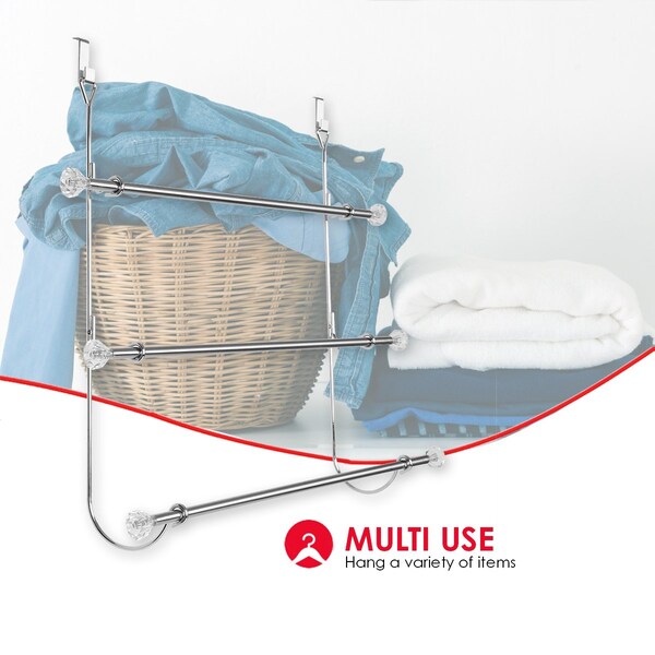 Home Basics Metal, Chrome, 5 in W, 21 in H, 21.4 in L - ZOR96212