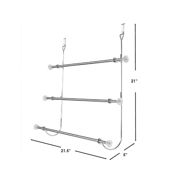 Home Basics Metal, Chrome, 5 in W, 21 in H, 21.4 in L - ZOR96212