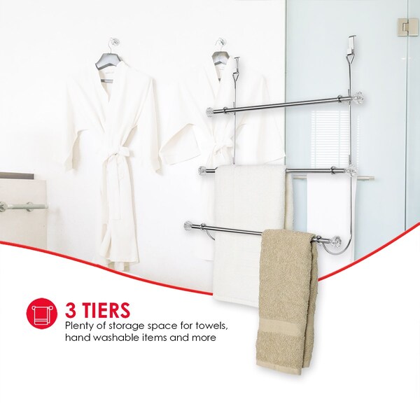 Home Basics Metal, Chrome, 5 in W, 21 in H, 21.4 in L - ZOR96212