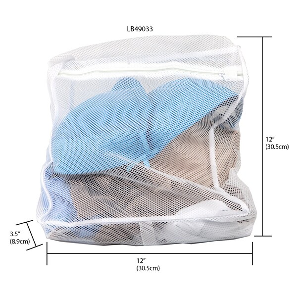 Home Basics Mesh, White, 12 in W, 3.5 in H, 12 in L - ZOR96170