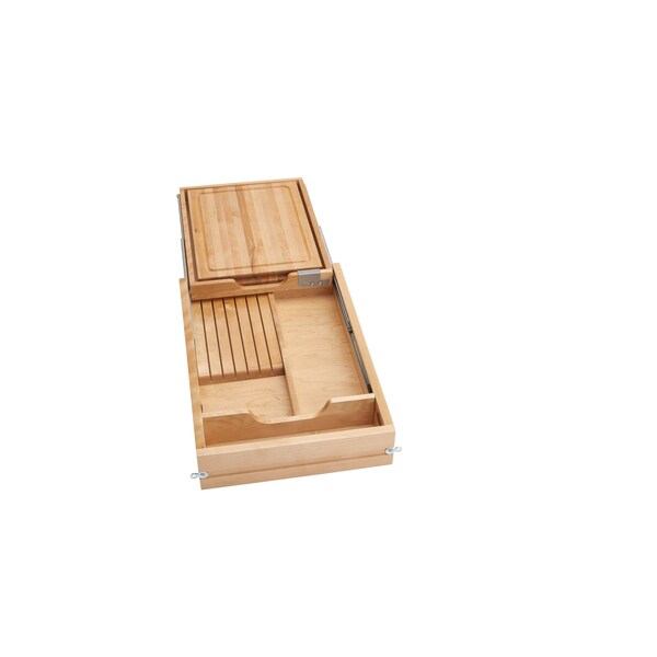 Rev-A-Shelf Drawer Replacement, Maple Veneer, Light Brown, 14.53 in W, 3.83 in H, 21 in D, 21 in L, Light Brown - 4KCB-18H-1