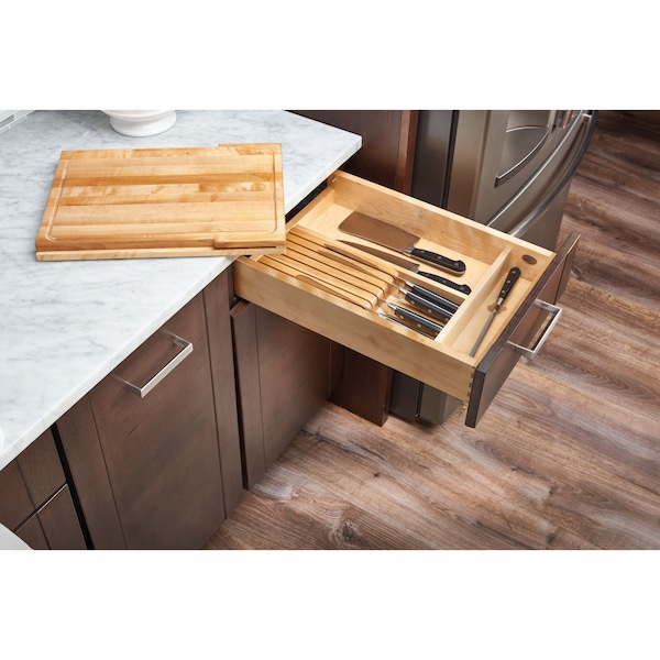 Rev-A-Shelf Drawer Replacement, Maple Veneer, Light Brown, 14.53 in W, 3.83 in H, 21 in D, 21 in L, Light Brown - 4KCB-18H-1