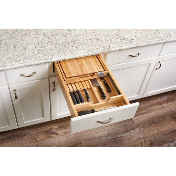 Rev-A-Shelf Drawer Replacement, Maple Veneer, Light Brown, 14.53 in W, 3.83 in H, 21 in D, 21 in L, Light Brown - 4KCB-18H-1