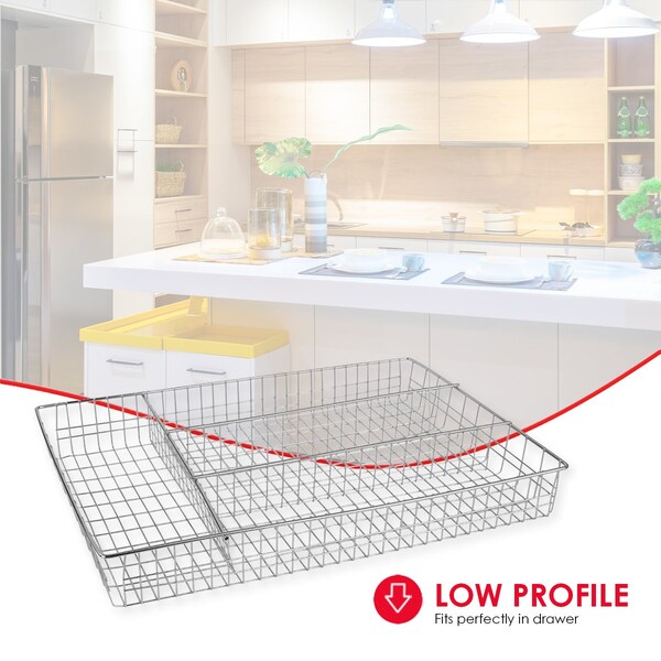 Home Basics Chrome Plated Steel, Silver, 14.12 in W, 1.8 in H, 10.25 in L - ZOR96072