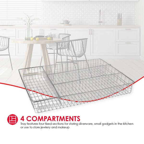Home Basics Chrome Plated Steel, Silver, 14.12 in W, 1.8 in H, 10.25 in L - ZOR96072
