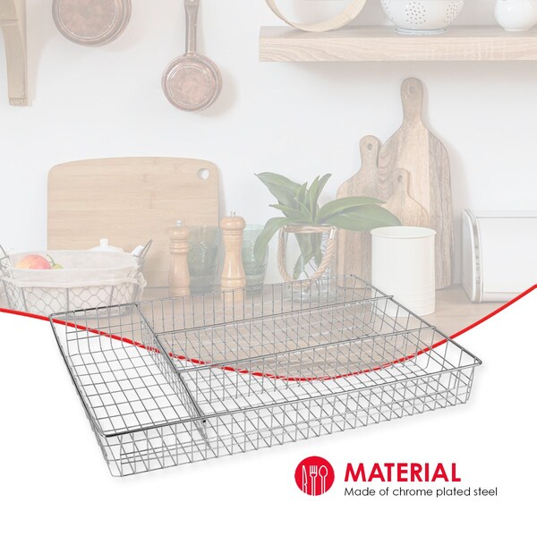 Home Basics Chrome Plated Steel, Silver, 14.12 in W, 1.8 in H, 10.25 in L - ZOR96072