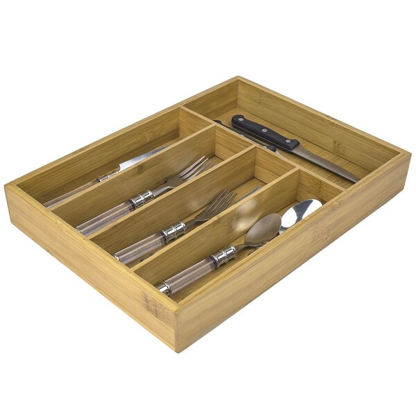 Home Basics Bamboo, Natural, 2 in W, 14 in H, 10 in L - ZOR96073