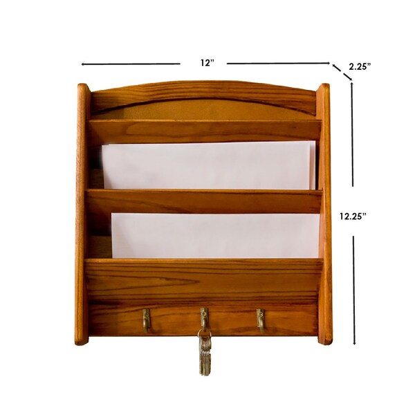 Home Basics Wood, Pine, 2.25 in W, 12.25 in H, 12 in L - ZOR96228