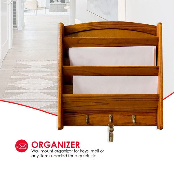Home Basics Wood, Pine, 2.25 in W, 12.25 in H, 12 in L - ZOR96228