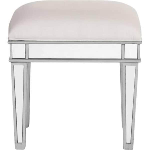 Blueprints Chamberlan Dressing Stool, Silver paint - 18 x 18 x 14 in. - BL2607