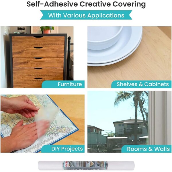 Con-Tact Brand Creative Covering Adhesive Covering, White, 18in. x 16 ft., 2PK - 16F-C9A952-06