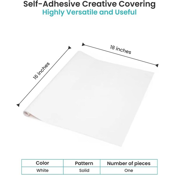 Con-Tact Brand Creative Covering Adhesive Covering, White, 18in. x 16 ft., 2PK - 16F-C9A952-06