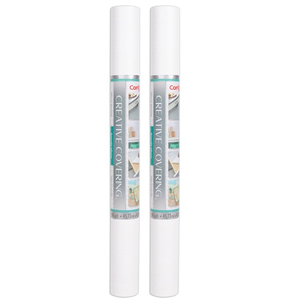 Con-Tact Brand Creative Covering Adhesive Covering, White, 18in. x 16 ft., 2PK - 16F-C9A952-06