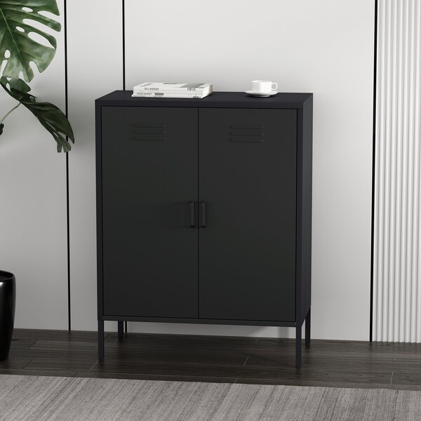 Manhattan Comfort Naomi 31.5in Accent Cabinet in Black - AF006-BK