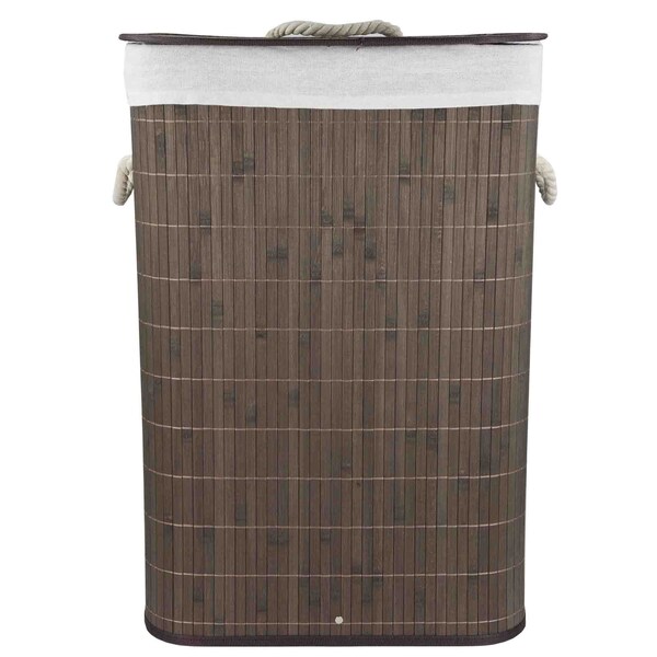 Home Basics Bamboo/Medium-density fibreboard (MDF)/Metal, Polyester/Cotton/10% Viscose, Brown, 12 in W, 23 in H - ZOR96237