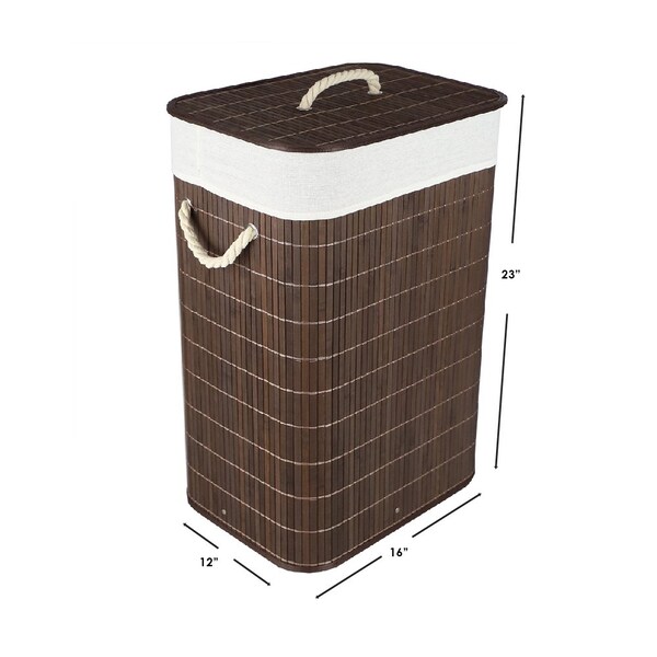 Home Basics Bamboo/Medium-density fibreboard (MDF)/Metal, Polyester/Cotton/10% Viscose, Brown, 12 in W, 23 in H - ZOR96237