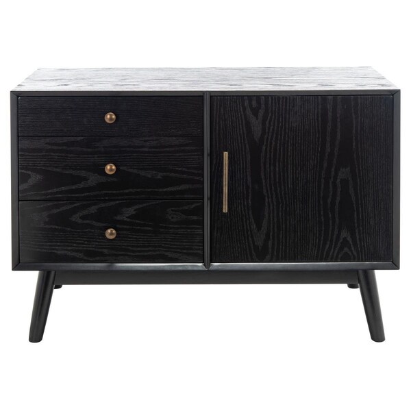 Safavieh 39 x 18 x 27 in. Elissa Mid-Century Media Chest, Black - SFV2116B
