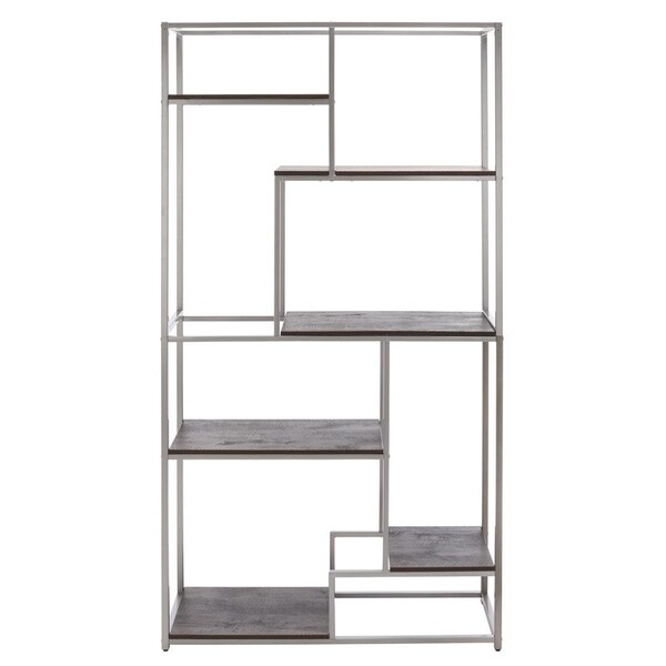 Safavieh 38 x 13 x 70.3 in. Rege 6 Shelf Etagere - Cocoa Walnut & Silver - ETG6402B