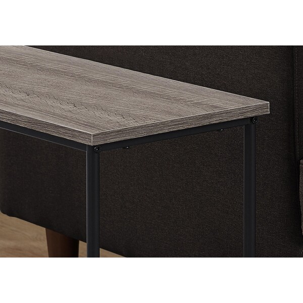 Homeroots 22 in. Dark Taupe & Black Metal Accent Table - 332703