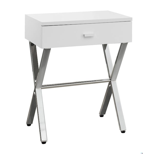 Homeroots 22.25 in. Particle Board & Chrome Metal Accent Table - 333130