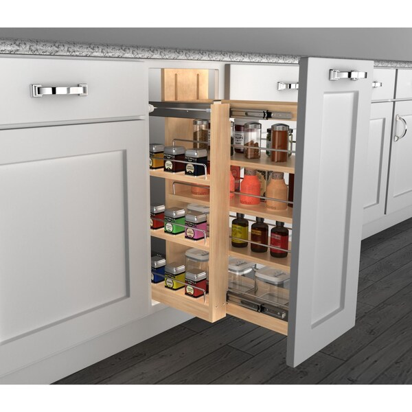 Rev-A-Shelf Maple Veneer, Light Brown, 3 in W, 23.93 in H, 20.75 in L, Light Brown - 448-BSKS-3C