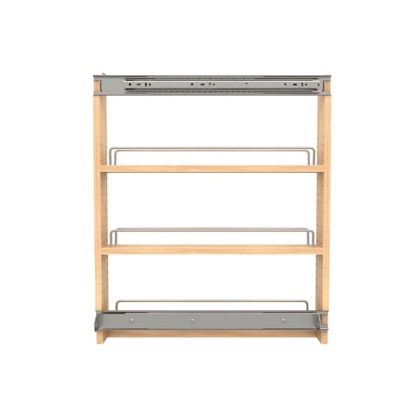 Rev-A-Shelf Maple Veneer, Light Brown, 3 in W, 23.93 in H, 20.75 in L, Light Brown - 448-BSKS-3C