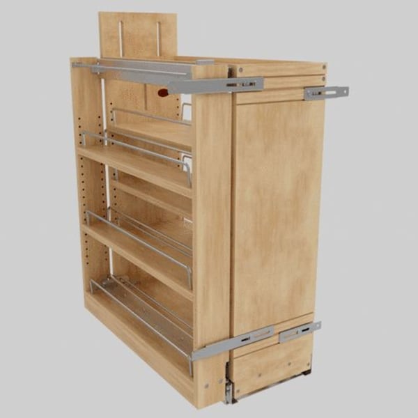 Rev-A-Shelf Maple Veneer, Light Brown, 3 in W, 23.93 in H, 20.75 in L, Light Brown - 448-BSKS-3C