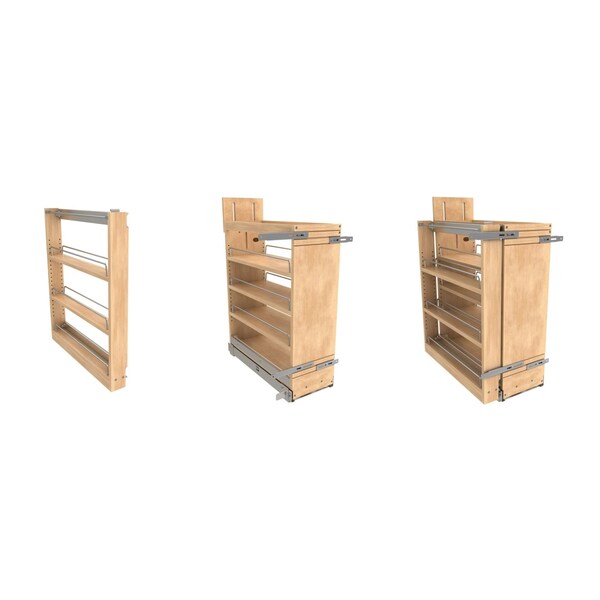 Rev-A-Shelf Maple Veneer, Light Brown, 3 in W, 23.93 in H, 20.75 in L, Light Brown - 448-BSKS-3C