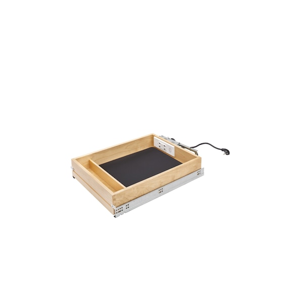 Rev-A-Shelf Maple Veneer, Light Brown, 16.5 in W, 4.32 in H, 23.5 in L, Light Brown - 4WCDB-18HFLSC-1-USB
