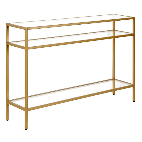 Hudson & Canal Henn &amp; Hart  Siviline Brass Console Table - 29 x 42 x 10 in. - AT0575
