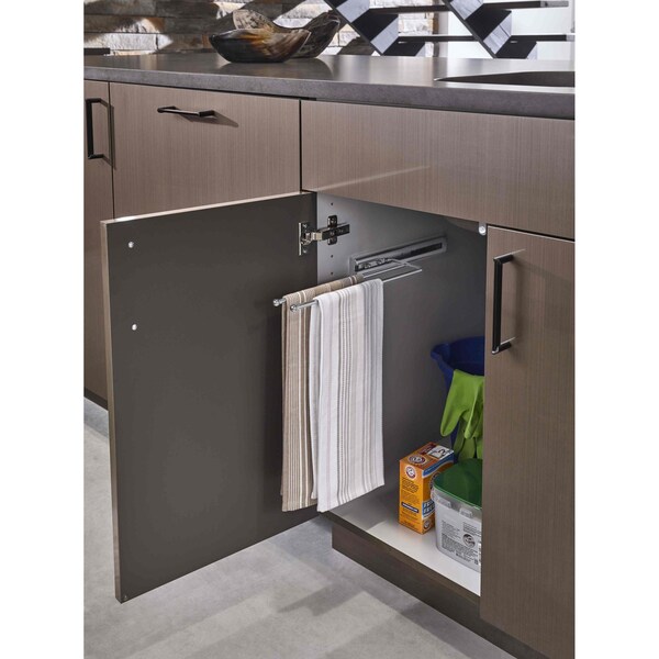 Rev-A-Shelf Steel, Chrome, 3.88 in W, 1.5 in H, 12.88 in D - 563-51-C
