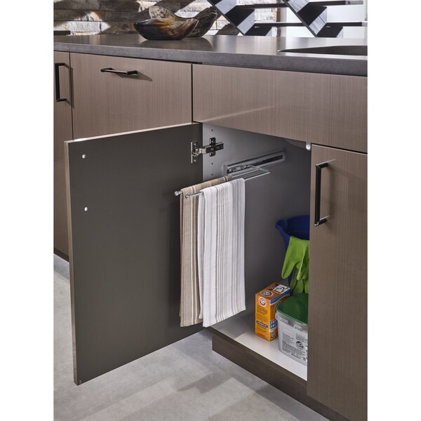Rev-A-Shelf Steel, Chrome, 3.88 in W, 1.5 in H, 12.88 in D - 563-51-C