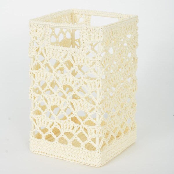 Heritage Lace Mode Crochet BasketCream 9 x 5.5 x 5.5 in. - MC-1125CR