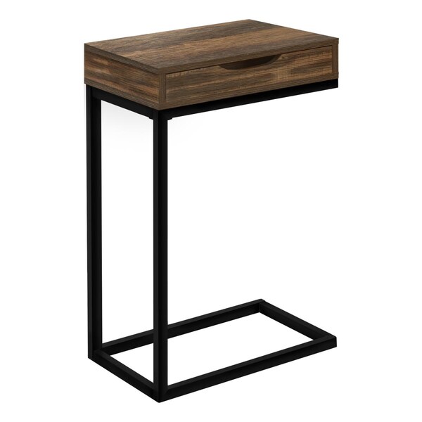 Daphnes Dinnette 16 x 10.25 x 24.5 in. Accent Table - Brown Reclaimed-Look - Black Metal - DA3600150