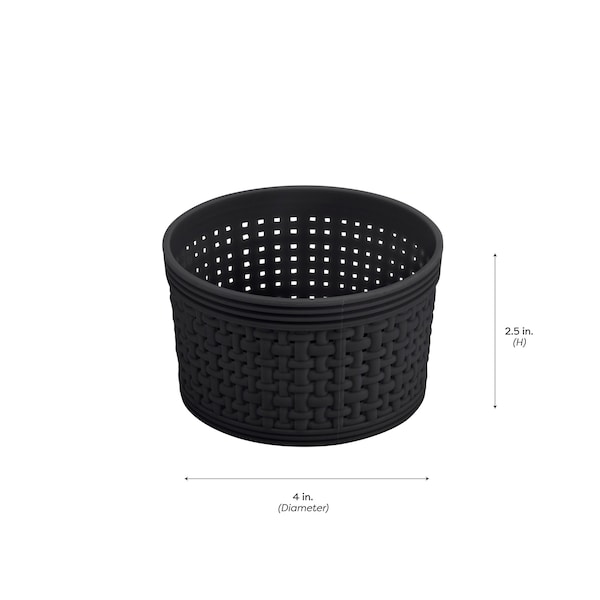 Simplify Plastic, Black, 5.12 in W, 9.84 in D, 9.84 in L - 30005-BLACK