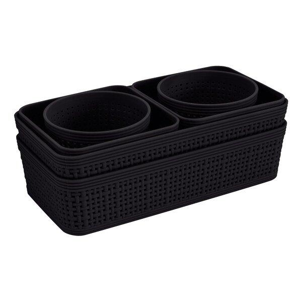 Simplify Plastic, Black, 5.12 in W, 9.84 in D, 9.84 in L - 30005-BLACK