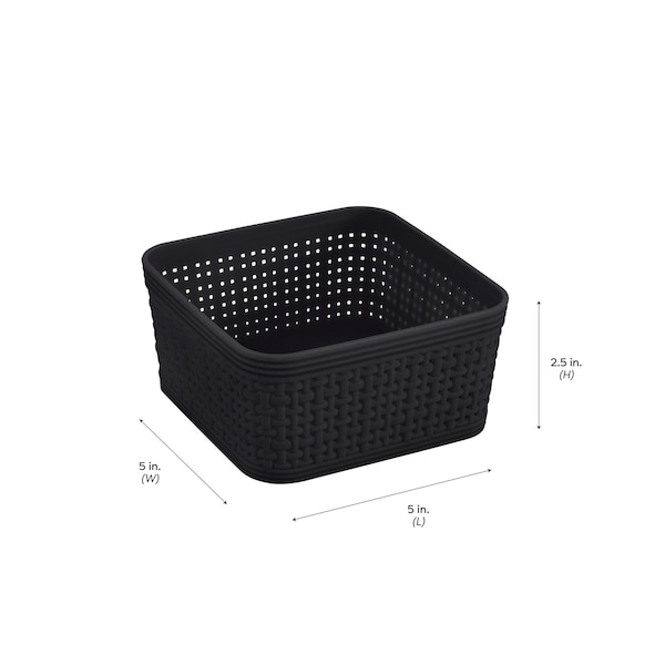 Simplify Plastic, Black, 5.12 in W, 9.84 in D, 9.84 in L - 30005-BLACK