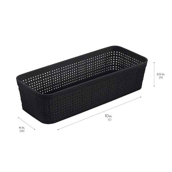 Simplify Plastic, Black, 5.12 in W, 9.84 in D, 9.84 in L - 30005-BLACK