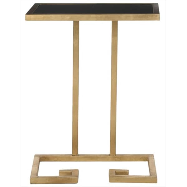 Safavieh Murphy Accent Table Gold And Black Glass Top - FOX2529C
