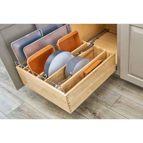 Rev-A-Shelf Maple Veneer, Light Brown, 20.5 in W, 10.5 in H, 22.09 in L, Light Brown - 4CDS-24SC-1