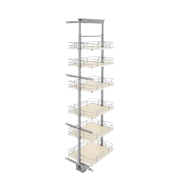 Rev-A-Shelf Steel, Natural, 16 in W, 73.63 in H, 21.72 in L, Light Brown - 5373-16-MP