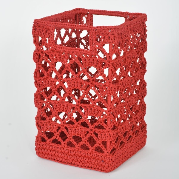 Heritage Lace Mode Crochet BasketRuby Red 9 x 5.5 x 5.5 in. - MC-1125RR